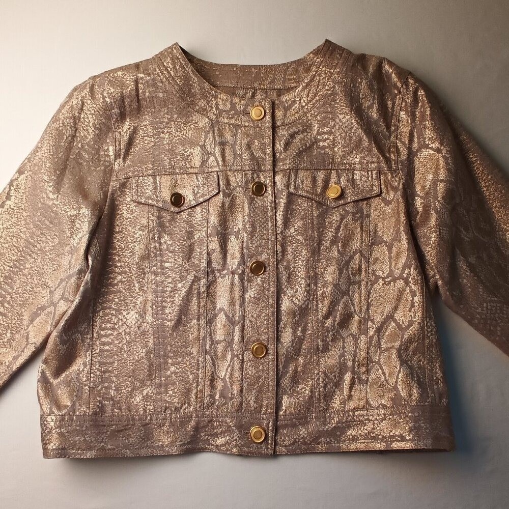 Ruby Rd Cropped Collarless Jacket Size 8 Button U… - image 3